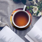 Crucifixion Of Jesus Christ Print Leather Coaster Set