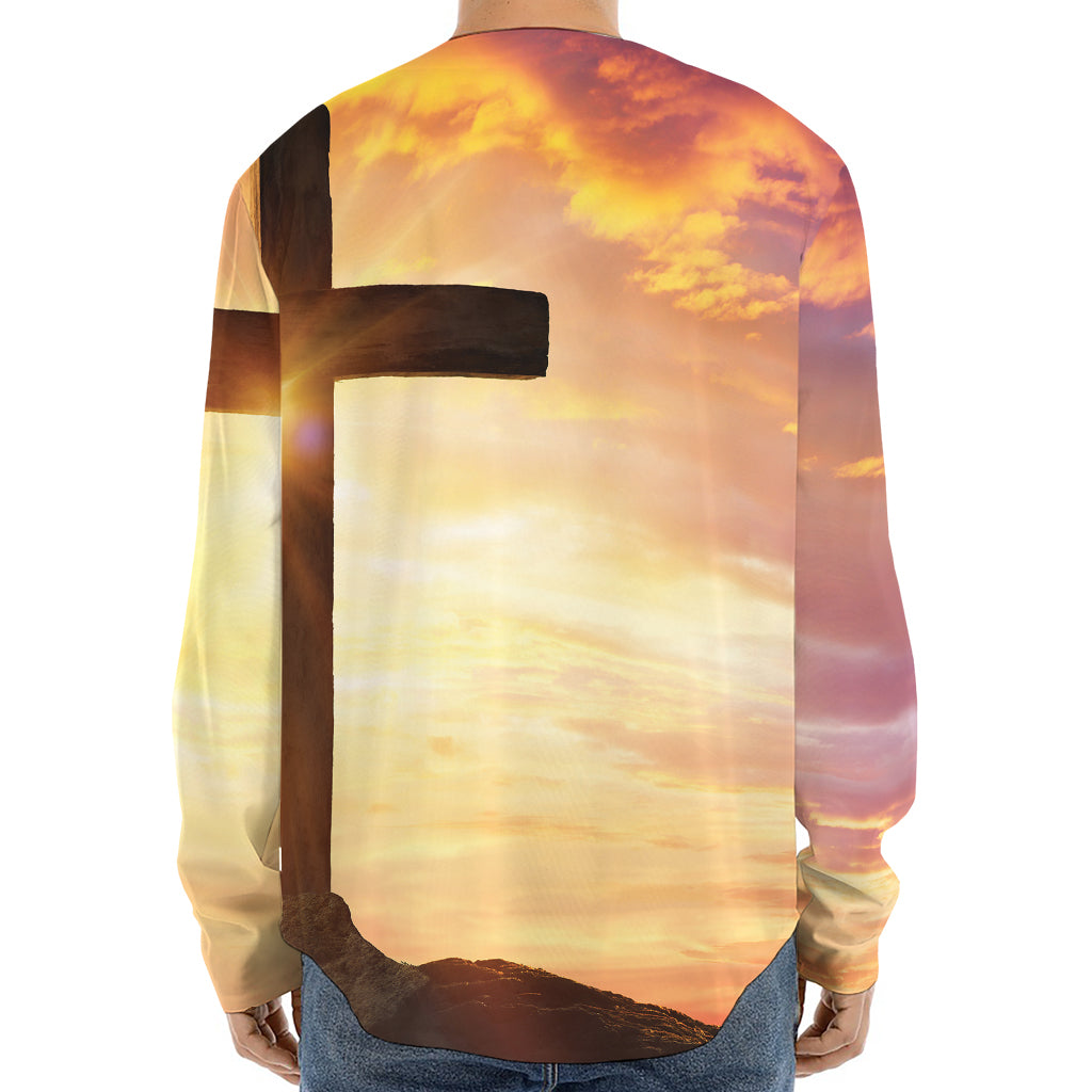 Crucifixion Of Jesus Christ Print Long Sleeve Baseball Jersey