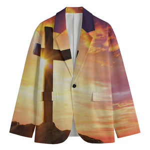 Crucifixion Of Jesus Christ Print Men's Blazer