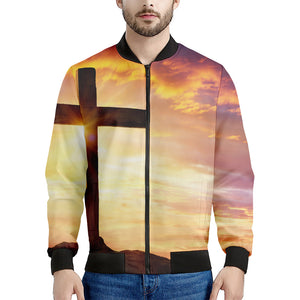 Crucifixion Of Jesus Christ Print Men's Bomber Jacket