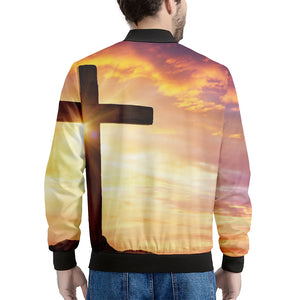 Crucifixion Of Jesus Christ Print Men's Bomber Jacket