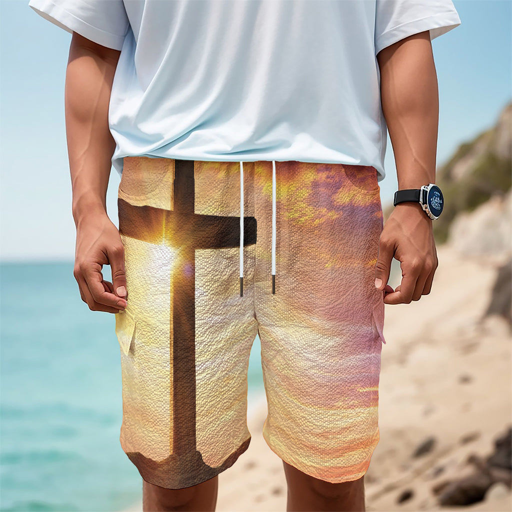 Crucifixion Of Jesus Christ Print Men's Cargo Shorts