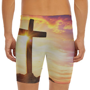 Crucifixion Of Jesus Christ Print Men's Long Boxer Briefs