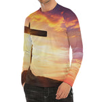 Crucifixion Of Jesus Christ Print Men's Long Sleeve Rash Guard