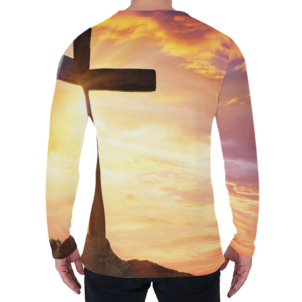 Crucifixion Of Jesus Christ Print Men's Long Sleeve T-Shirt