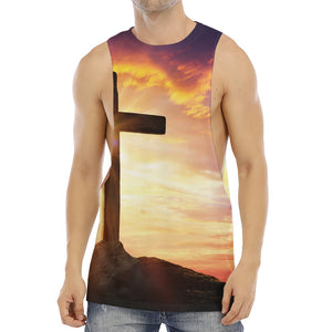 Crucifixion Of Jesus Christ Print Men's Muscle Tank Top