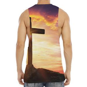 Crucifixion Of Jesus Christ Print Men's Muscle Tank Top