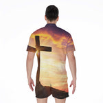 Crucifixion Of Jesus Christ Print Men's Rompers