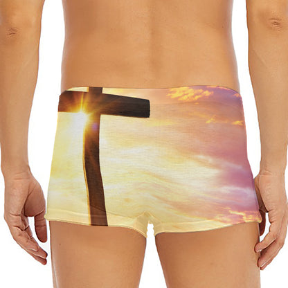 Crucifixion Of Jesus Christ Print Men's Short Boxer Briefs