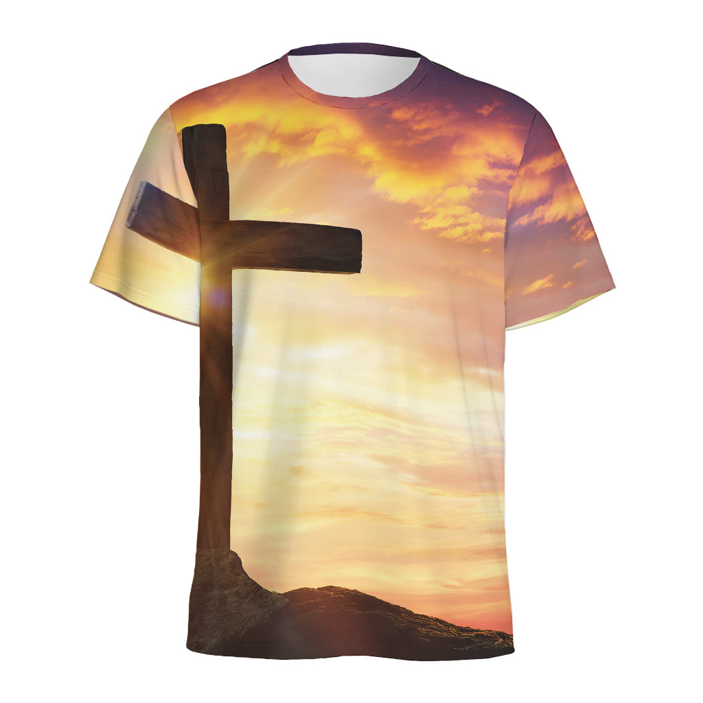 Crucifixion Of Jesus Christ Print Men's Sports T-Shirt