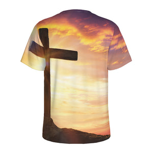 Crucifixion Of Jesus Christ Print Men's Sports T-Shirt