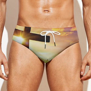 Crucifixion Of Jesus Christ Print Men's Swim Briefs