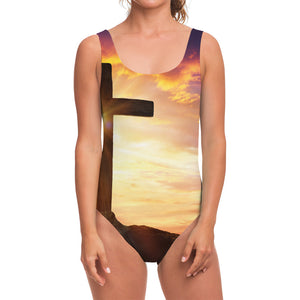 Crucifixion Of Jesus Christ Print One Piece Swimsuit