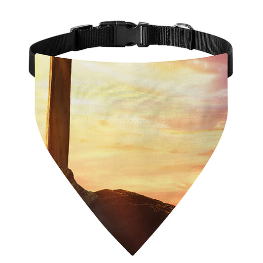 Crucifixion Of Jesus Christ Print Over The Collar Dog Bandana