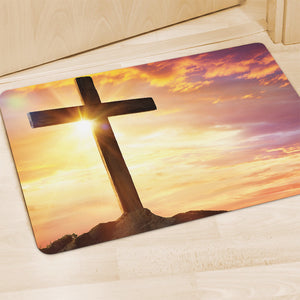 Crucifixion Of Jesus Christ Print Polyester Doormat