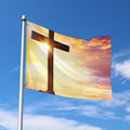 Crucifixion Of Jesus Christ Print Polyester Flag