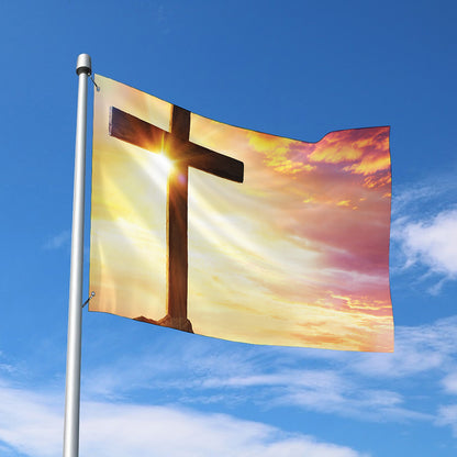 Crucifixion Of Jesus Christ Print Polyester Flag