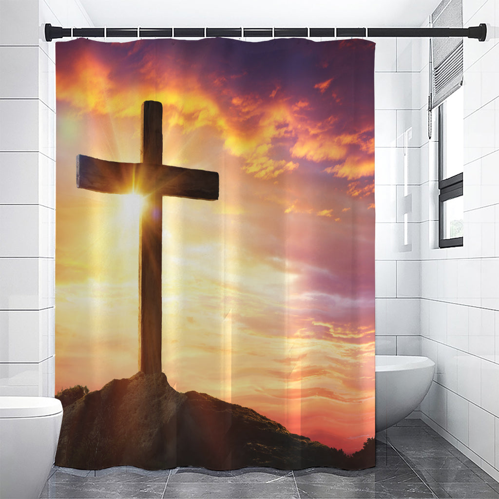 Crucifixion Of Jesus Christ Print Premium Shower Curtain