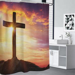 Crucifixion Of Jesus Christ Print Premium Shower Curtain