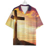 Crucifixion Of Jesus Christ Print Rayon Hawaiian Shirt