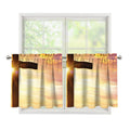 Crucifixion Of Jesus Christ Print Tier Curtains