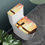 Crucifixion Of Jesus Christ Print Toilet Lid And Tank Cover Set