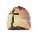 Crucifixion Of Jesus Christ Print White Mesh Trucker Hat