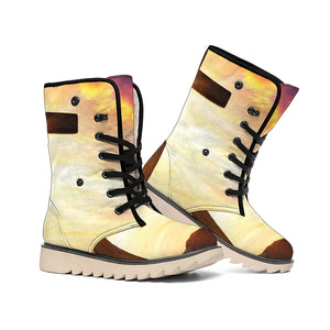 Crucifixion Of Jesus Christ Print Winter Boots