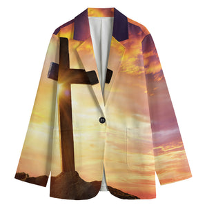 Crucifixion Of Jesus Christ Print Women's Blazer