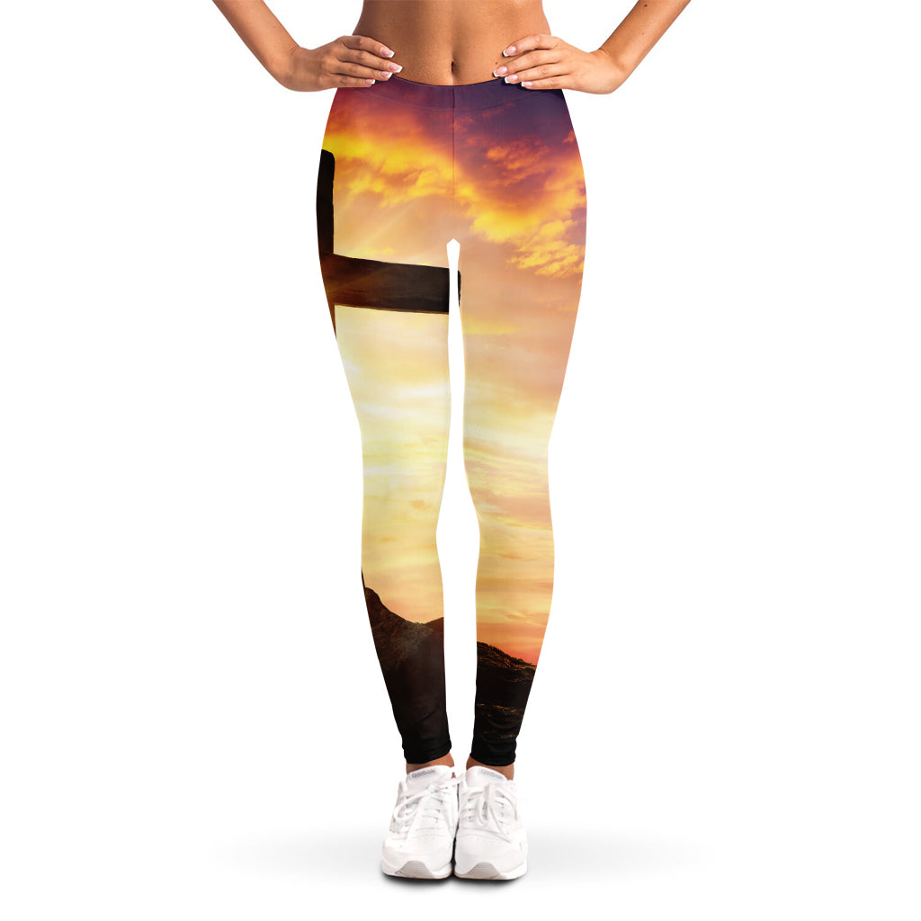 Crucifixion Of Jesus Christ Print Women's Leggings