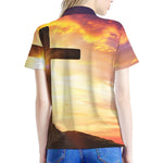 Crucifixion Of Jesus Christ Print Women's Polo Shirt