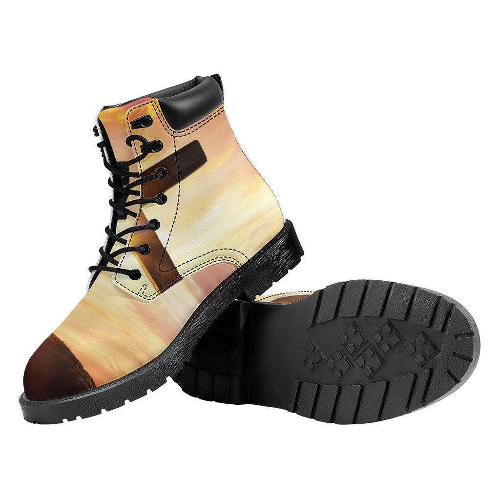 Crucifixion Of Jesus Christ Print Work Boots
