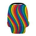 Curved Rainbow Pattern Print Baby Seat Cover