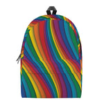 Curved Rainbow Pattern Print Backpack