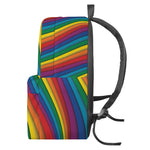 Curved Rainbow Pattern Print Backpack