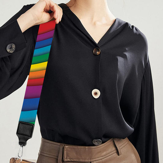 Curved Rainbow Pattern Print Bag Strap