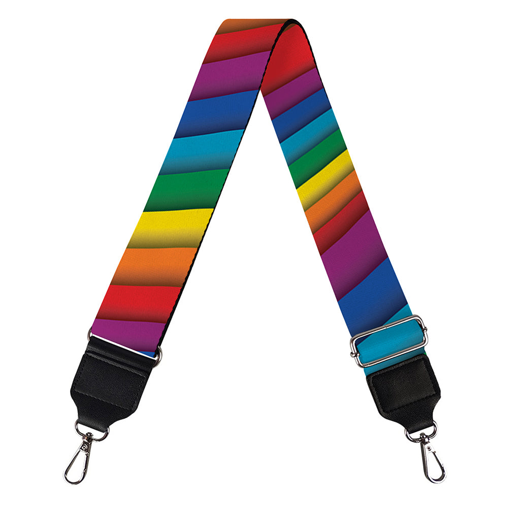 Curved Rainbow Pattern Print Bag Strap