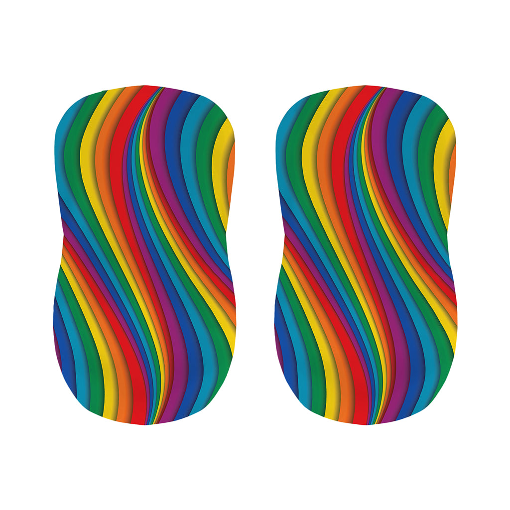 Curved Rainbow Pattern Print Bar Stool Covers