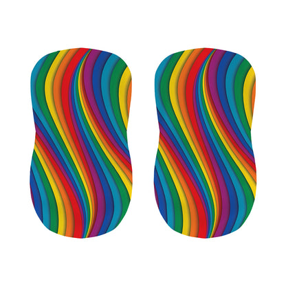Curved Rainbow Pattern Print Bar Stool Covers