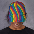 Curved Rainbow Pattern Print Baseball Cap