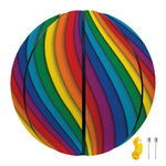 Curved Rainbow Pattern Print Basketball