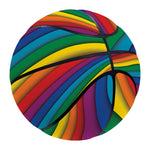 Curved Rainbow Pattern Print Basketball
