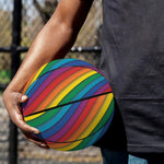 Curved Rainbow Pattern Print Basketball