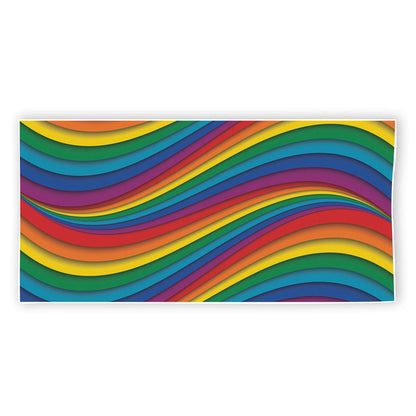 Curved Rainbow Pattern Print Beach Towel