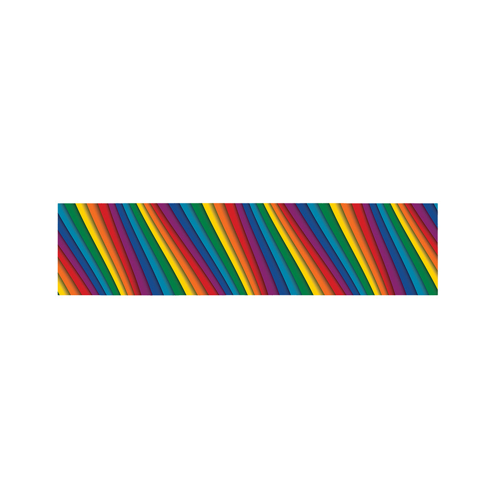 Curved Rainbow Pattern Print Bed Runner
