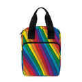 Curved Rainbow Pattern Print Bible Tote Bag