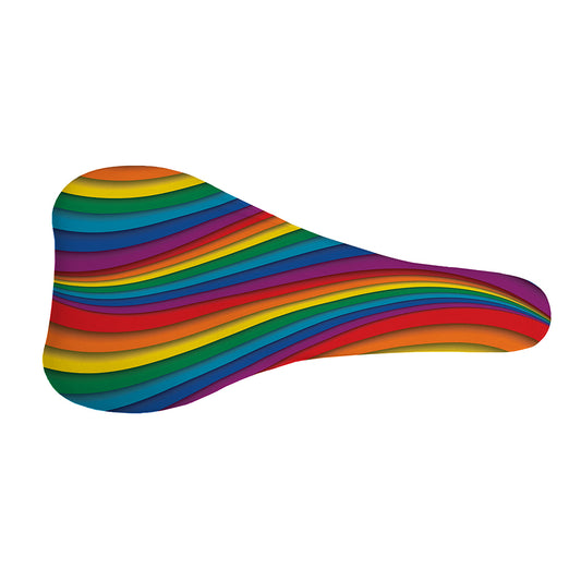 Curved Rainbow Pattern Print Bicycle Seat Cover