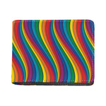 Curved Rainbow Pattern Print Bifold Wallet