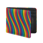 Curved Rainbow Pattern Print Bifold Wallet
