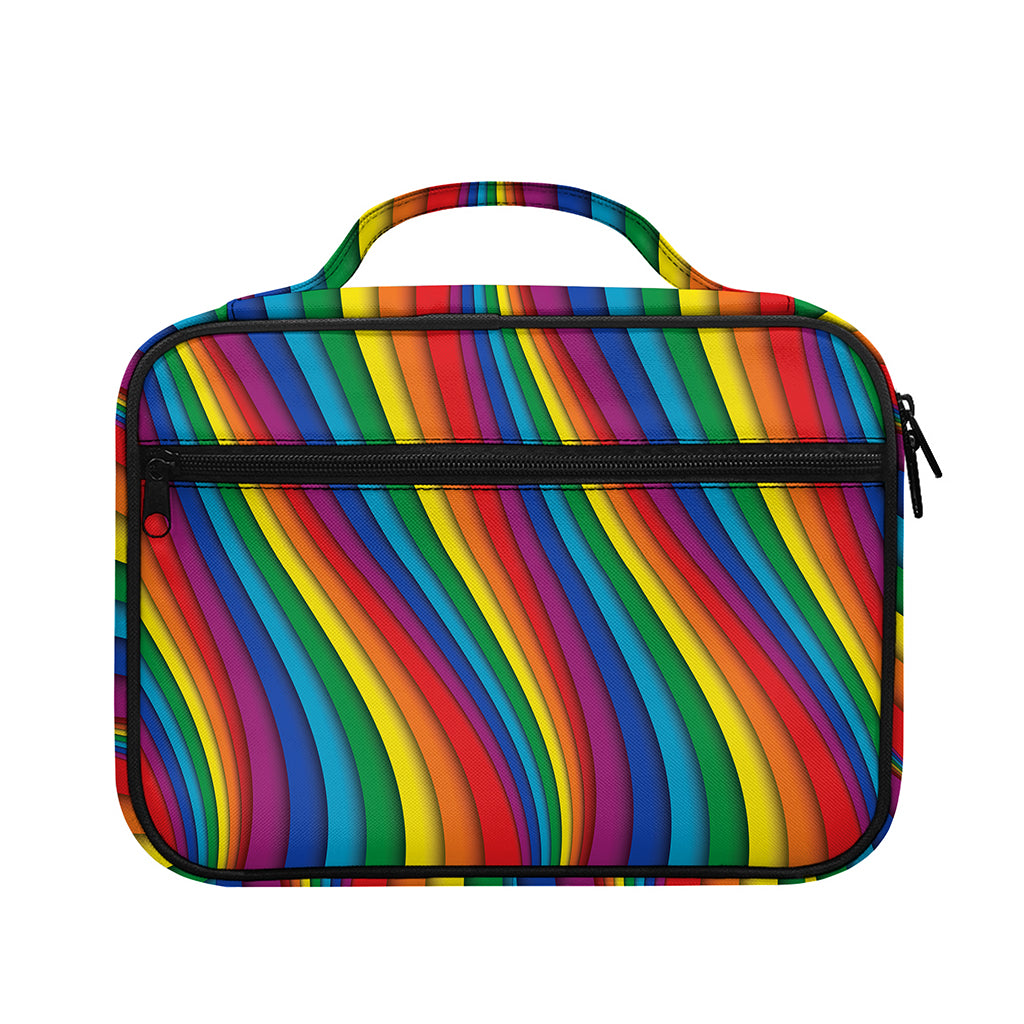 Curved Rainbow Pattern Print Briefcase Bible Bag